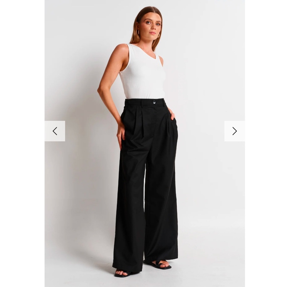 Apero Black Wide Leg Maternity Pants - Picture 4 of 10